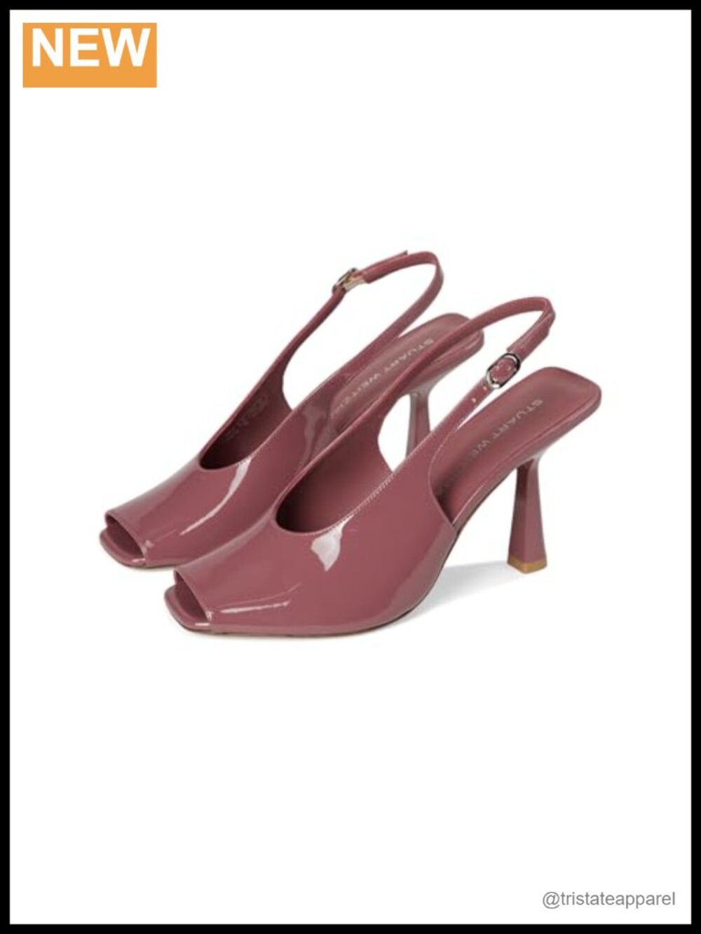 Stuart Weitzman Val Slingback 85 Patent Leather Peep Toe Pump Women's Heel